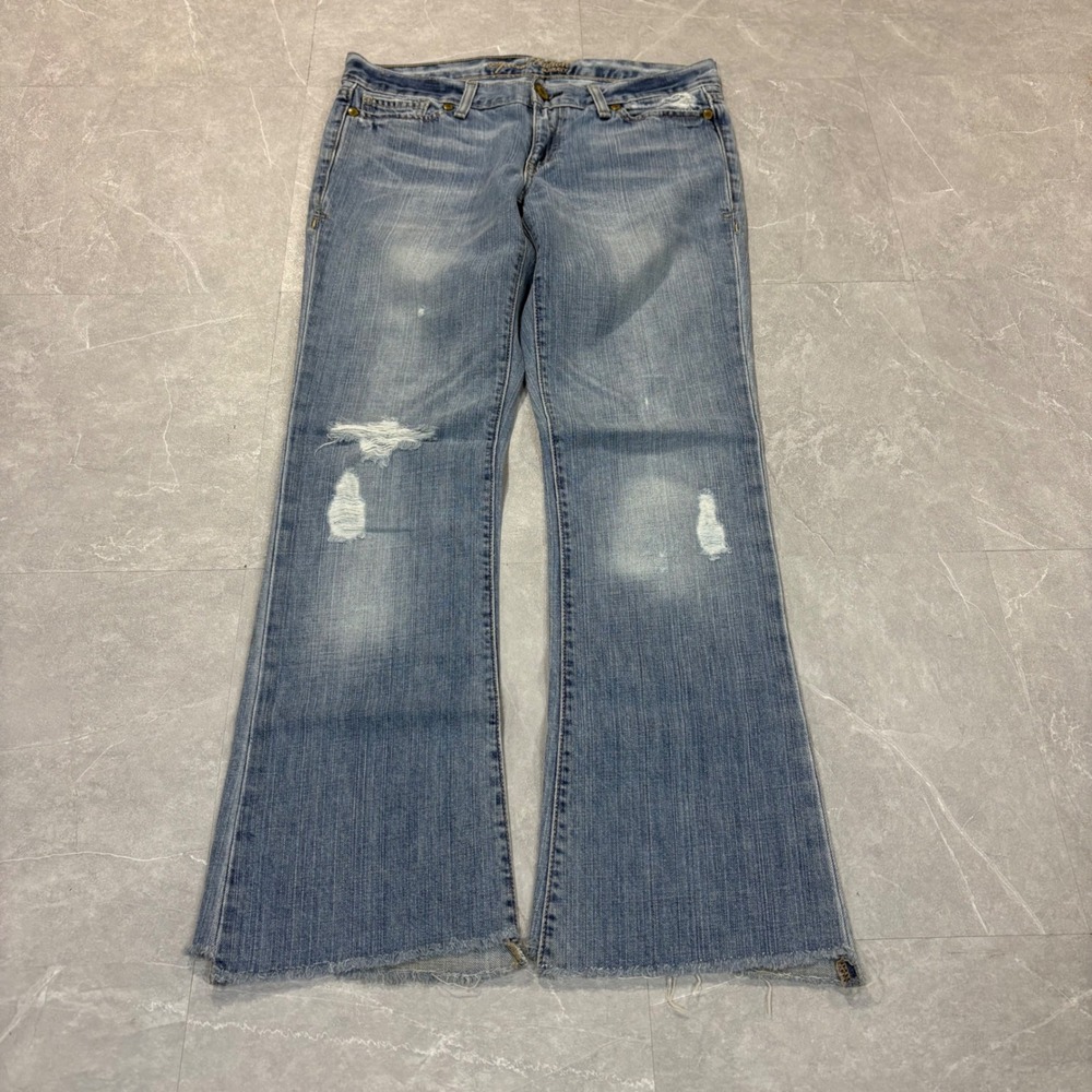 American Eagle Special Edition Distressed Flare Jeans Light Wash 6 Regular 4339